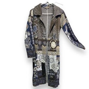 LO RI Cottagecore Wool Tapestry Duster Italian Coat Or Cardigan Sweater